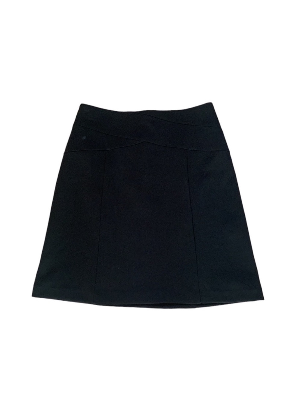 Elle Black Tie Black Midi Skirt Lined‎ with Back Zipper Size 2